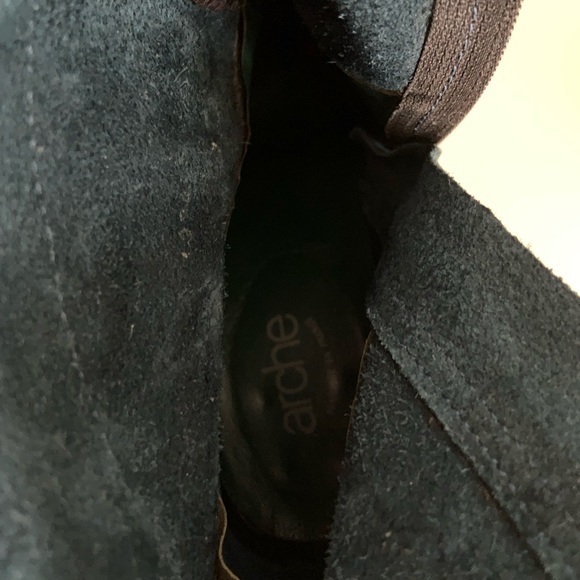 Arche • Tikhal Teal Fringe Leather Wedge Ankle Boots Size 37 / 6.5 - Picture 10 of 12